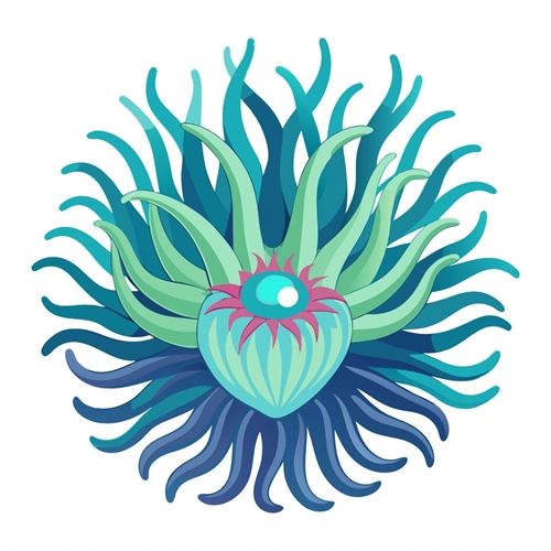 Under the Sea Theme Sea Anemone Transparent Sticker